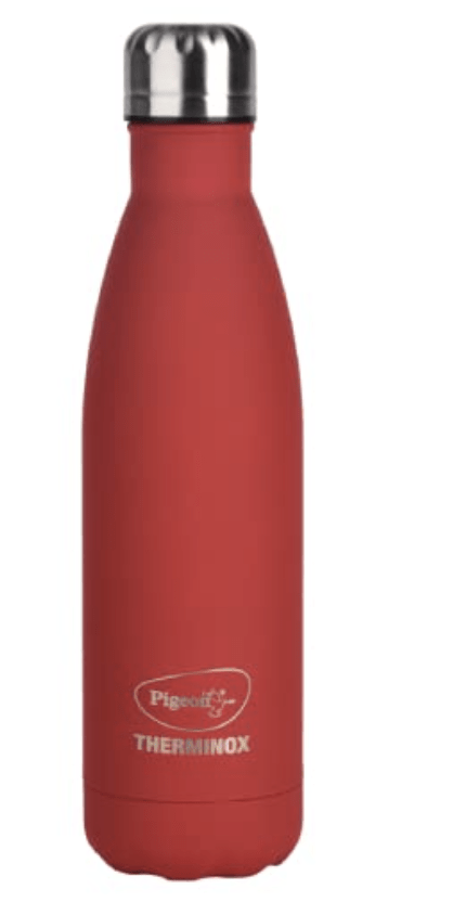Pigeon by Stovekraft Aqua Scarlet Stainless Steel Double Walled Leak Proof Thermos Water Bottle with Copper Coating Inside for Better Hot and Cold Retention 750 ml (Red) (1 Year Warranty)